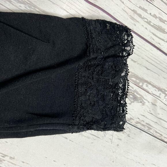 Lane Bryant Black Control Top Lace Leggings Size C/D - Picture 3 of 11